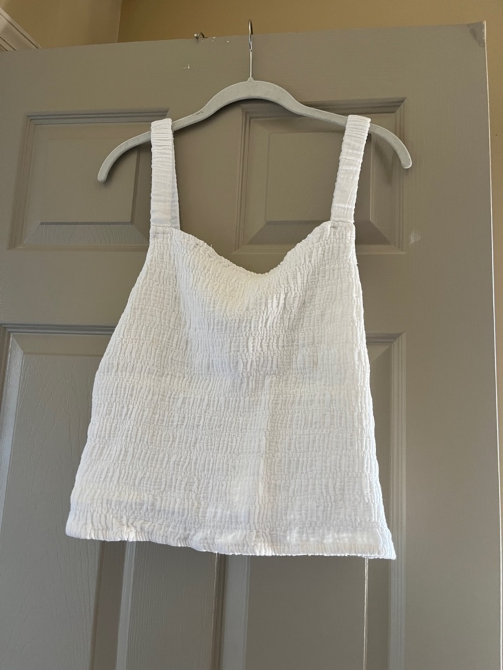 White Smocked Tank Top - Women